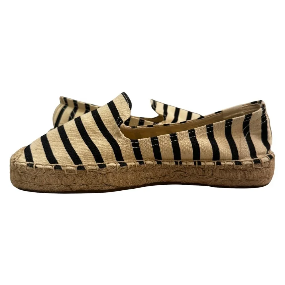 Like new! Soludos Navy & Natural Stripe Jute Platform Espadrilles Size 7